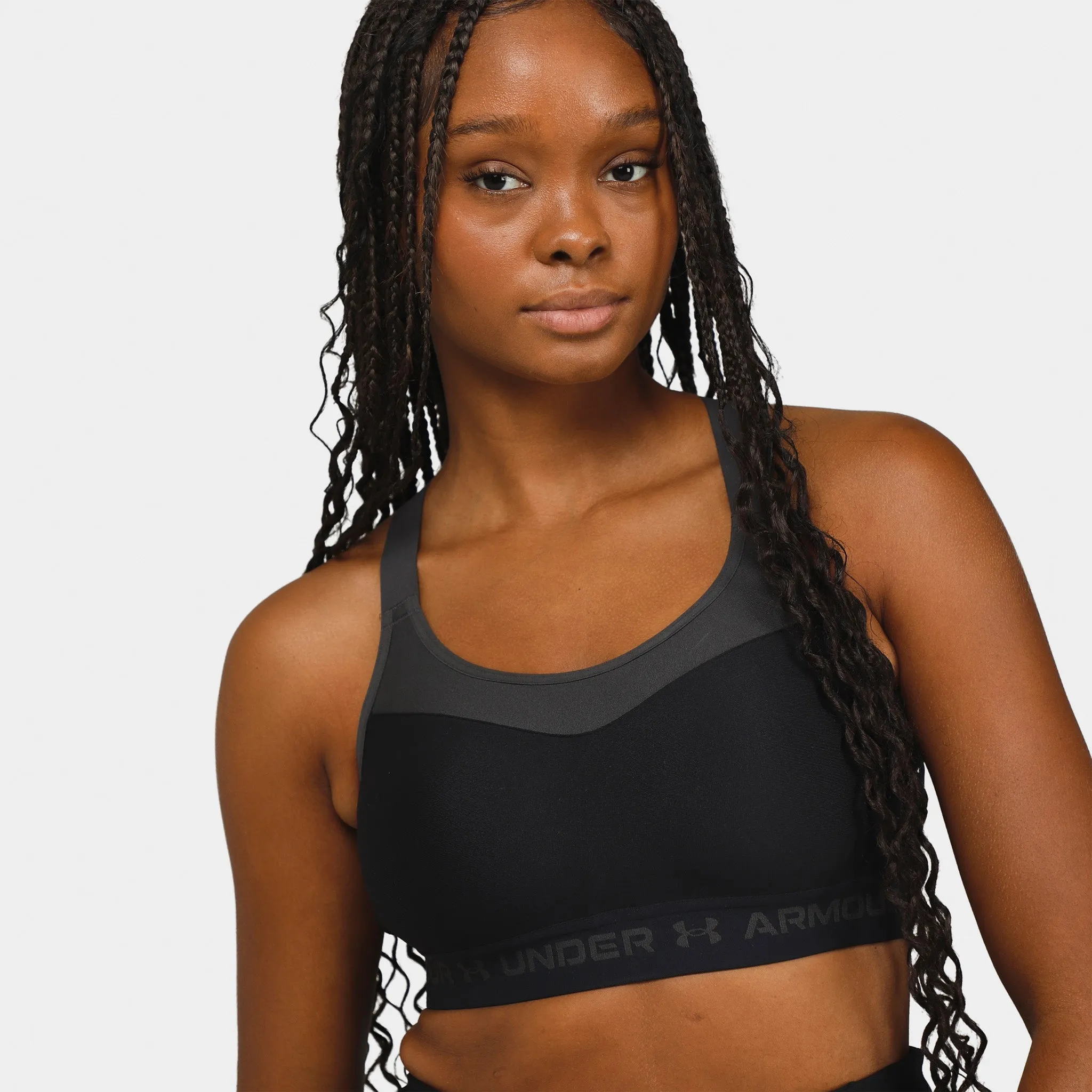 Under Armour Women's High Crossback Sports Bra Black / Jet Grey sold by JD Sports product image thumbnail 3