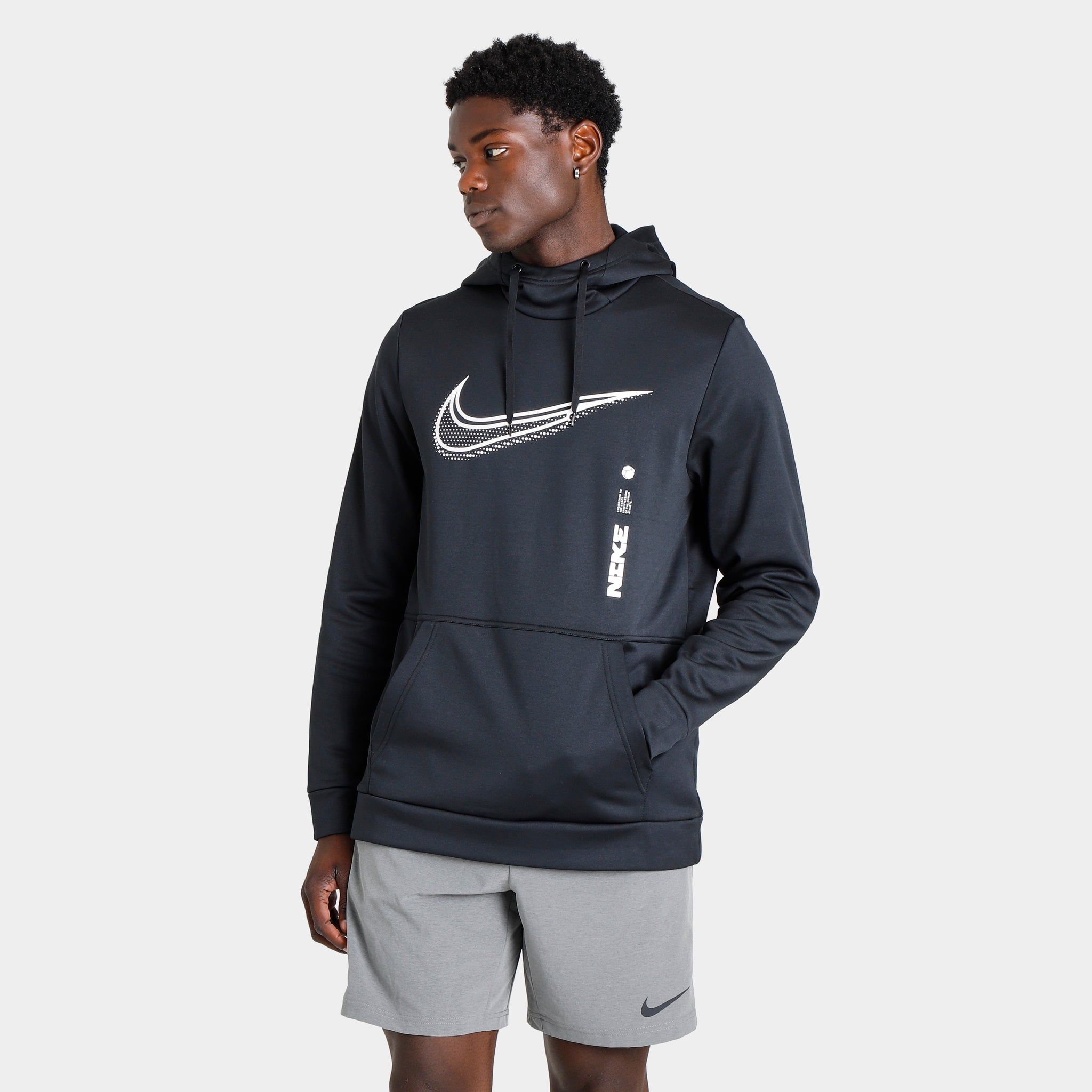 Nike Therma-FIT Training Pullover Hoodie Black / White sold by JD Sports