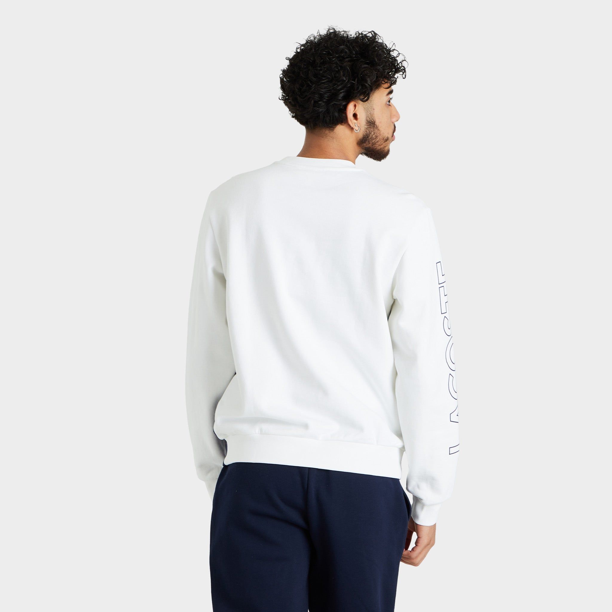 Lacoste Letter Colorblock Fleece Crewneck White / Blue sold by JD Sports product image thumbnail 2