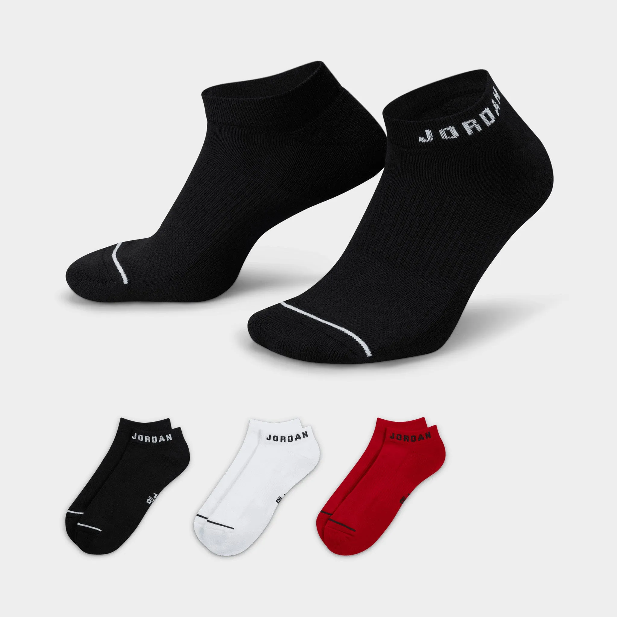 Jordan Everyday No-Show Socks (3 Pack) / Multi-Colour sold by JD Sports