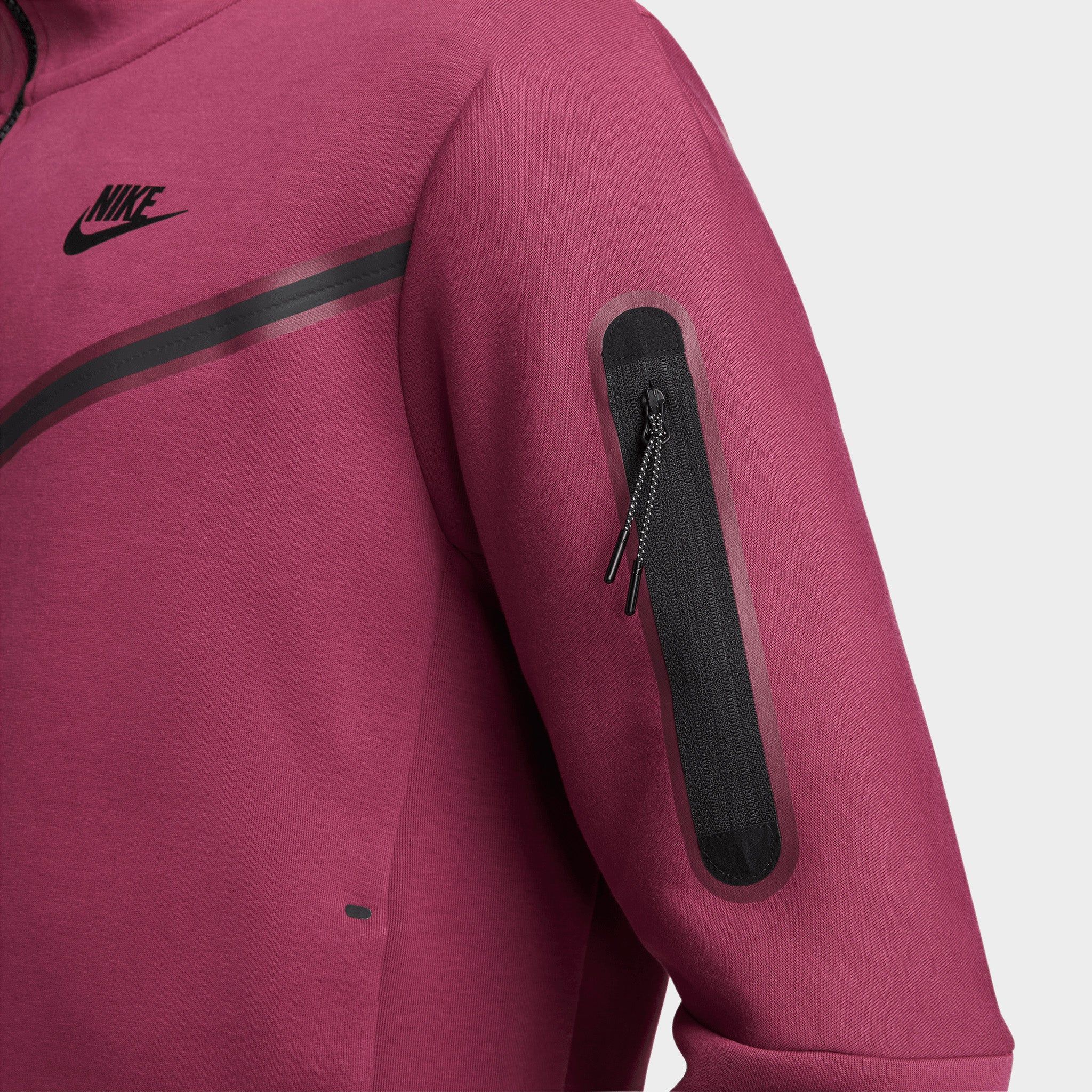 Nike Sportswear Tech Fleece Full Zip Hoodie Rosewood / Black sold by JD Sports product image thumbnail 6