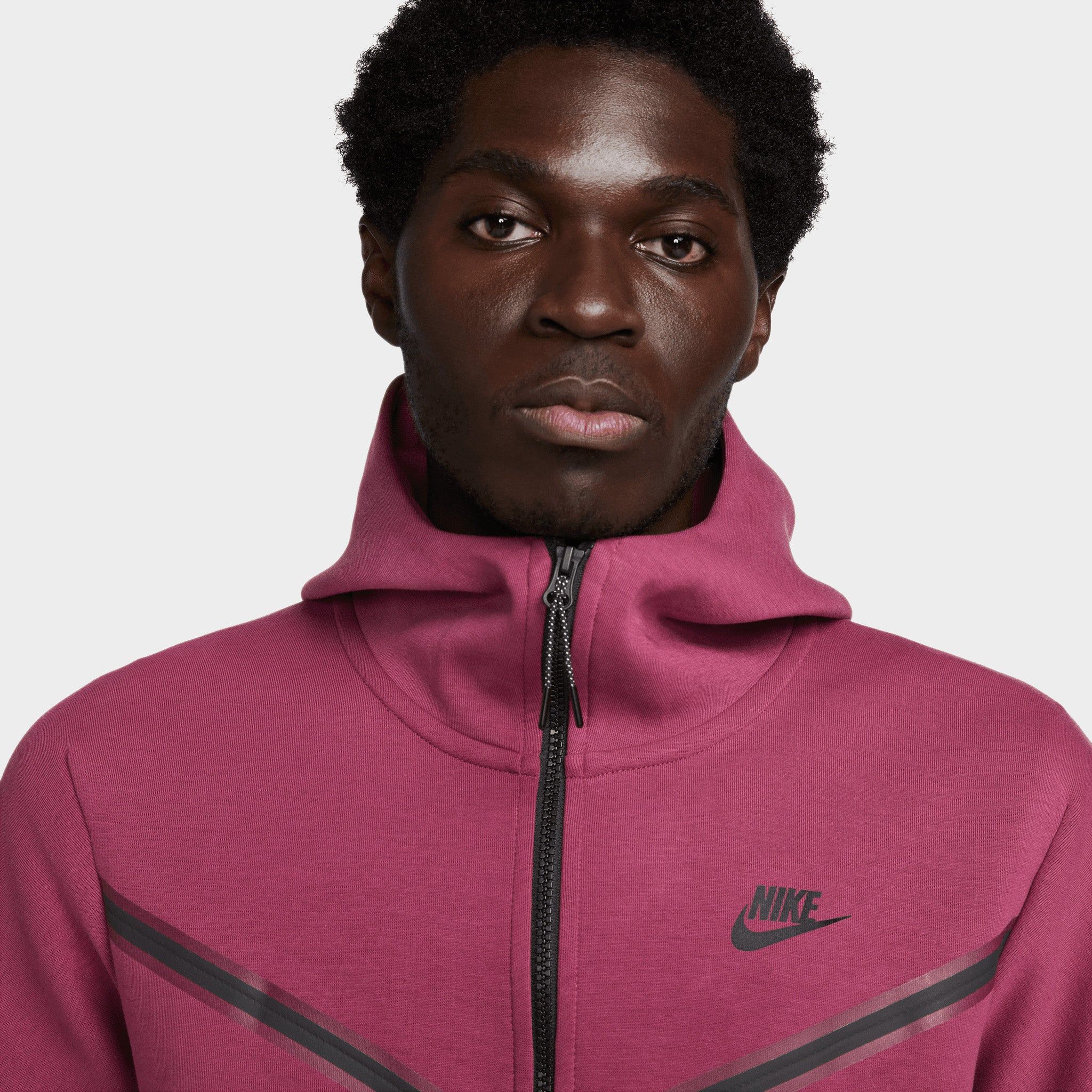 Nike Sportswear Tech Fleece Full Zip Hoodie Rosewood / Black sold by JD Sports product image thumbnail 3