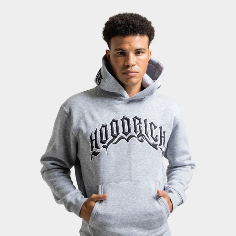 Hoodrich Ritual Embroidered Hoodie Heather Grey / White - Black sold by JD Sports