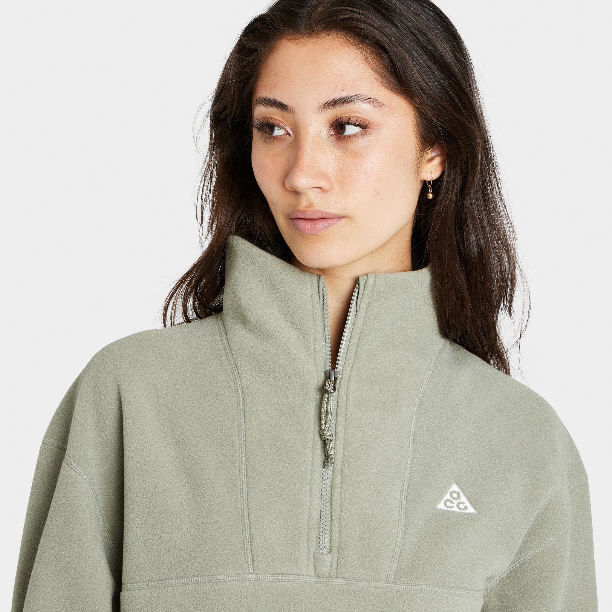 Nike ACG Women’s Therma-FIT Wolf Tree Half-Zip Crewneck Light Army / Medium Olive - Summit White sold by JD Sports product image thumbnail 3
