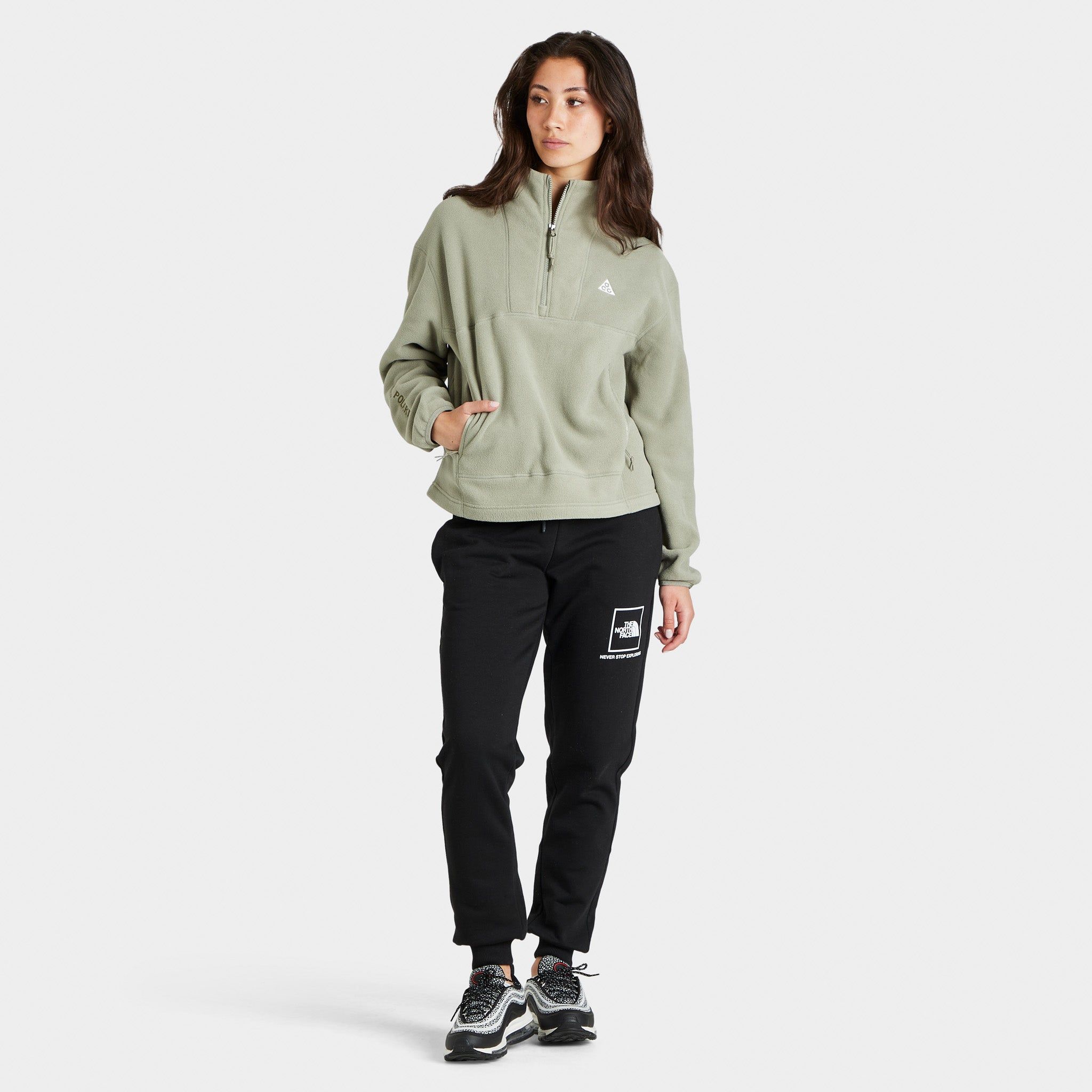 Nike ACG Women’s Therma-FIT Wolf Tree Half-Zip Crewneck Light Army / Medium Olive - Summit White sold by JD Sports product image thumbnail 5