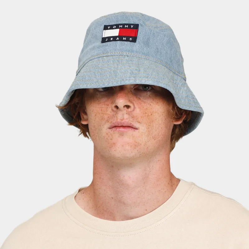 Tommy Jeans Denim Bucket Hat / Light Wash Denim sold by JD Sports