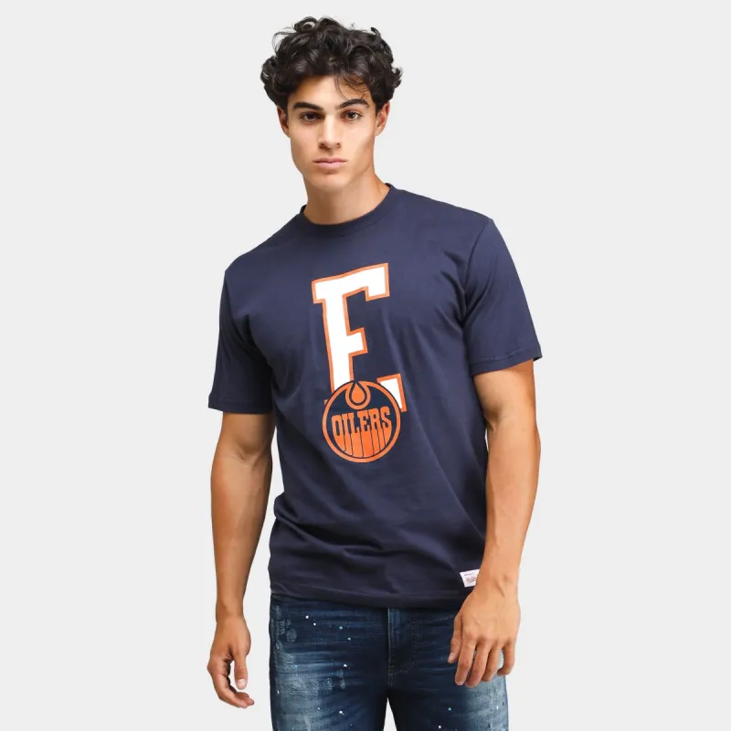 Mitchell & Ness Edmonton Oilers Graduation T-shirt Navy / Orange sold by JD Sports