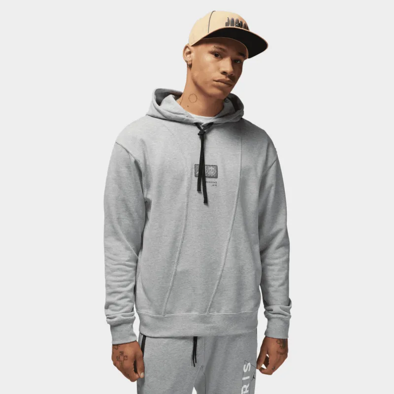 Jordan Paris Saint-Germain Pullover Hoodie Dark Grey Heather / White sold by JD Sports