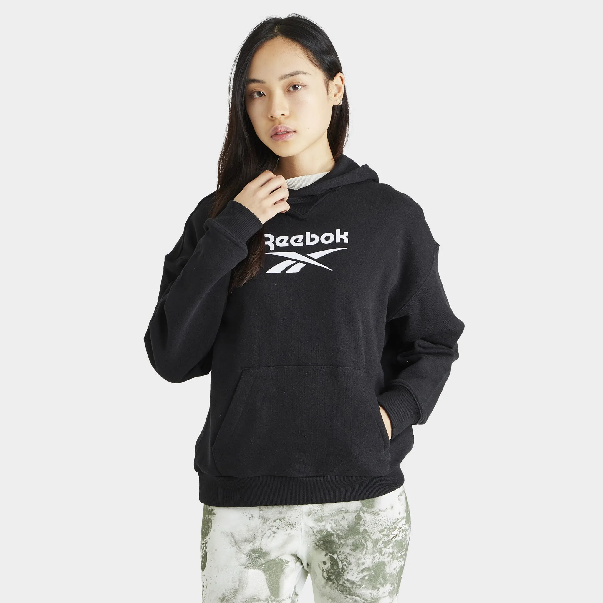 Reebok Women's Classic Big Logo French Terry Pullover Hoodie / Black sold by JD Sports