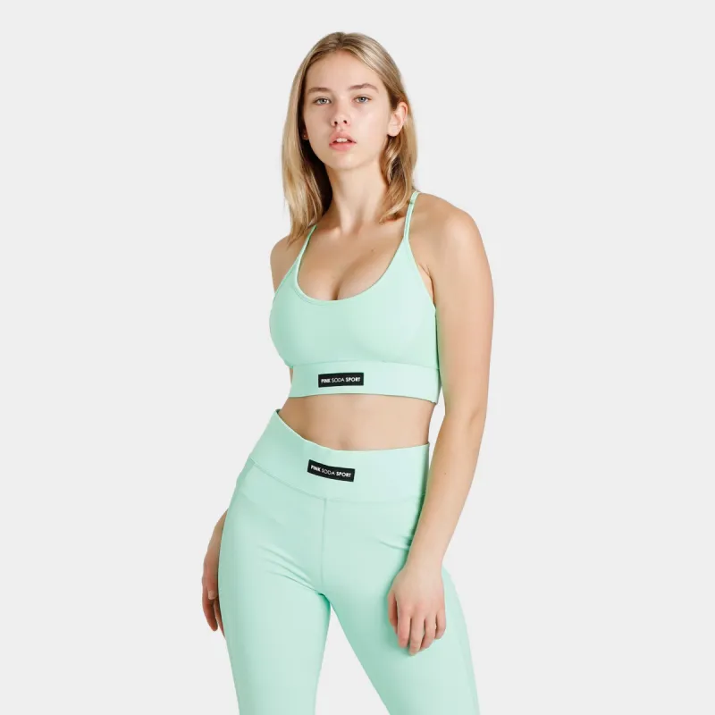 Pink Soda Women’s Rib Insert Bra / Ice Green sold by JD Sports