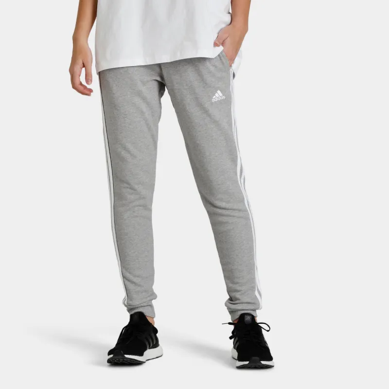 adidas Originals Women's 3 Stripe French Terry CF Pants Medium Grey Heather / White sold by JD Sports