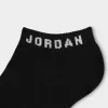 Jordan Everyday No-Show Socks (3 Pack) Black / White sold by JD Sports