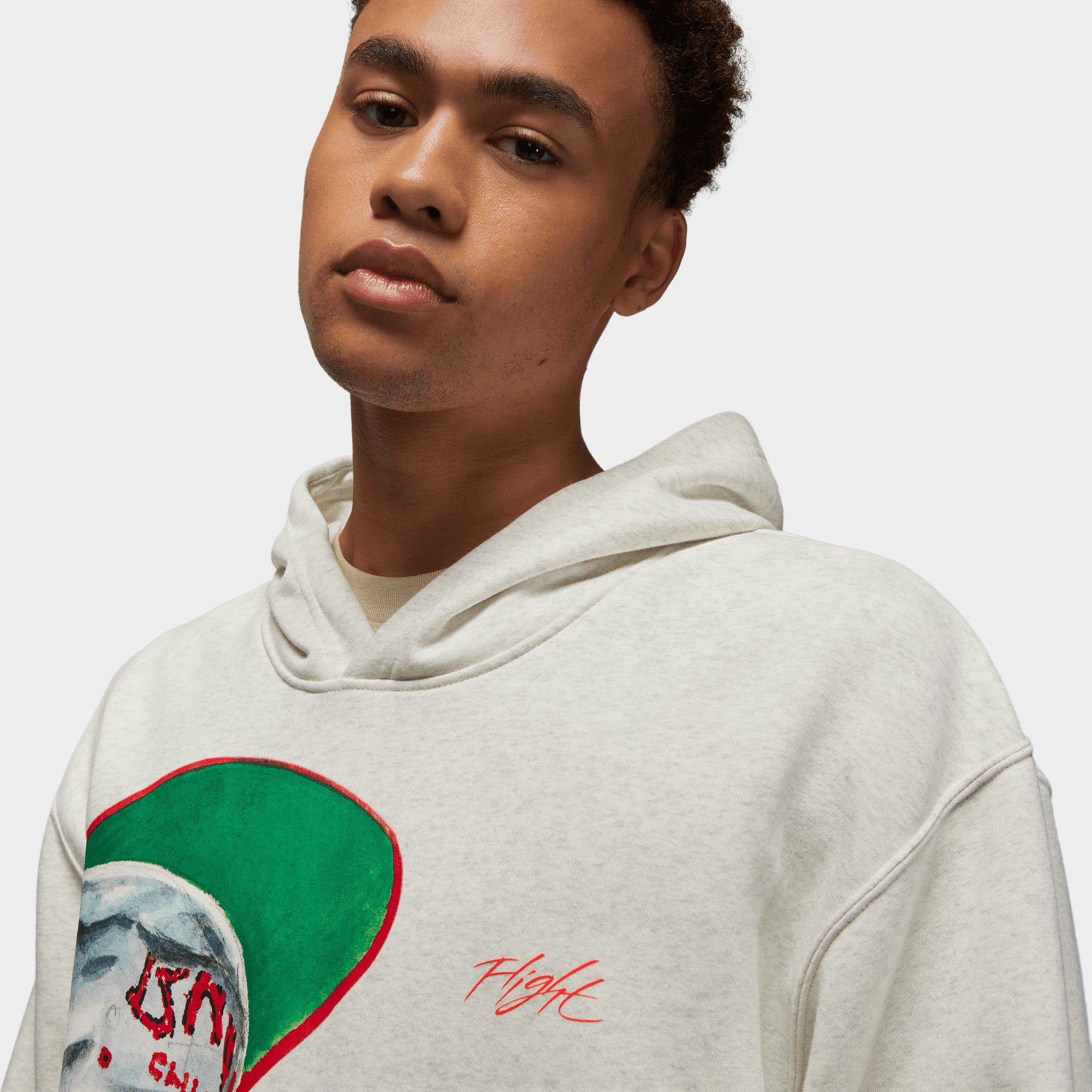 Jordan Artist Series by Jacob Rochester Pullover Hoodie Oatmeal Heather / Sail - University Red sold by JD Sports product image thumbnail 3