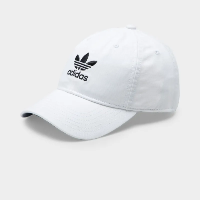 adidas Originals Women's Relaxed Strapback Cap White / Black sold by JD Sports