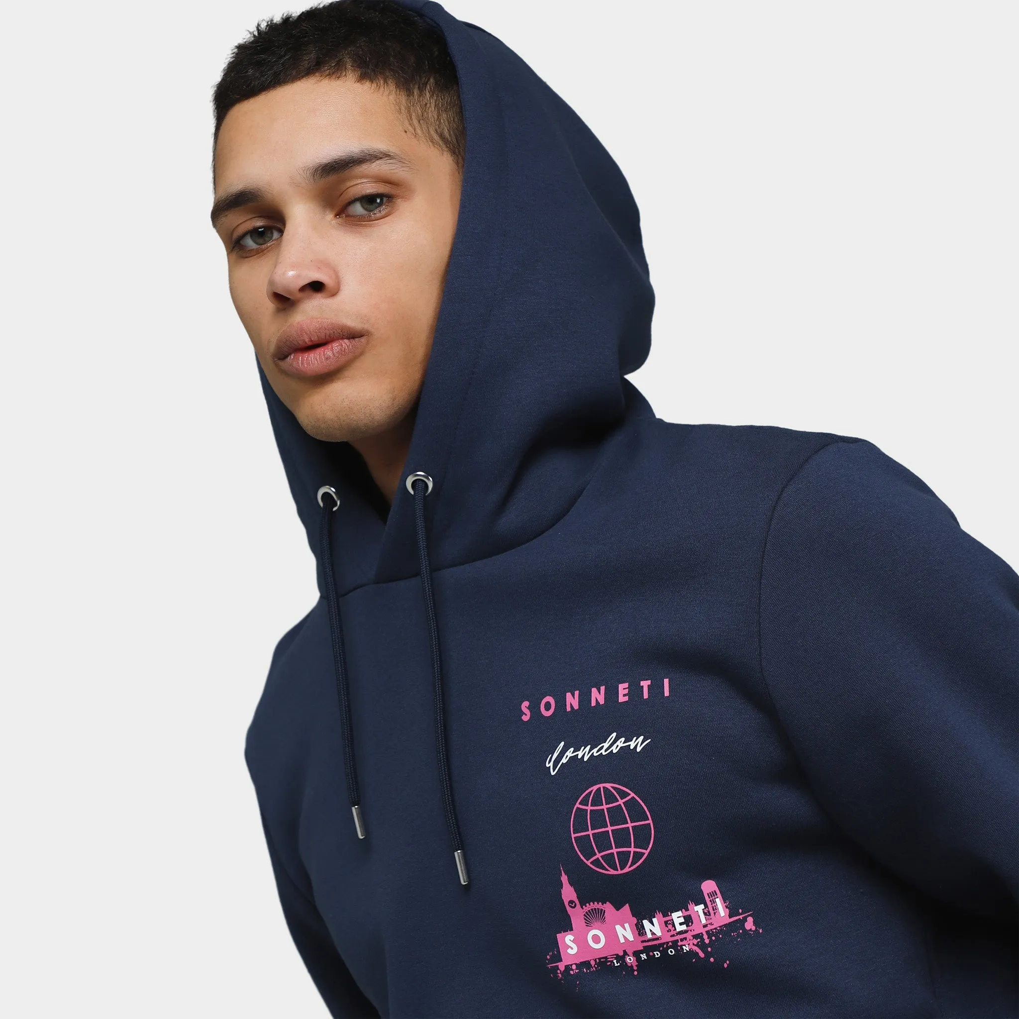 Sonneti Stack Logo Pullover Hoodie / Mood Indigo sold by JD Sports product image thumbnail 3