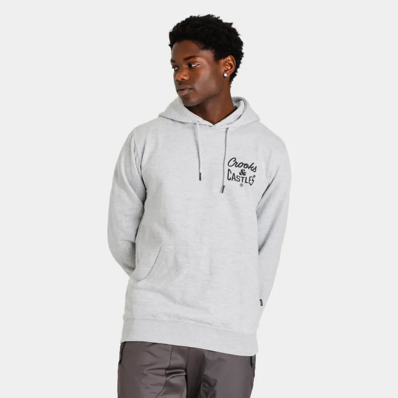 Crooks & Castles Reverse Core Logo Pullover Hoodie / Heather Grey sold by JD Sports