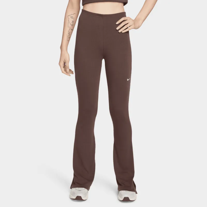 Nike Sportswear Women's Micro Rib Knit Flared Pants Baroque Brown / Sail sold by JD Sports
