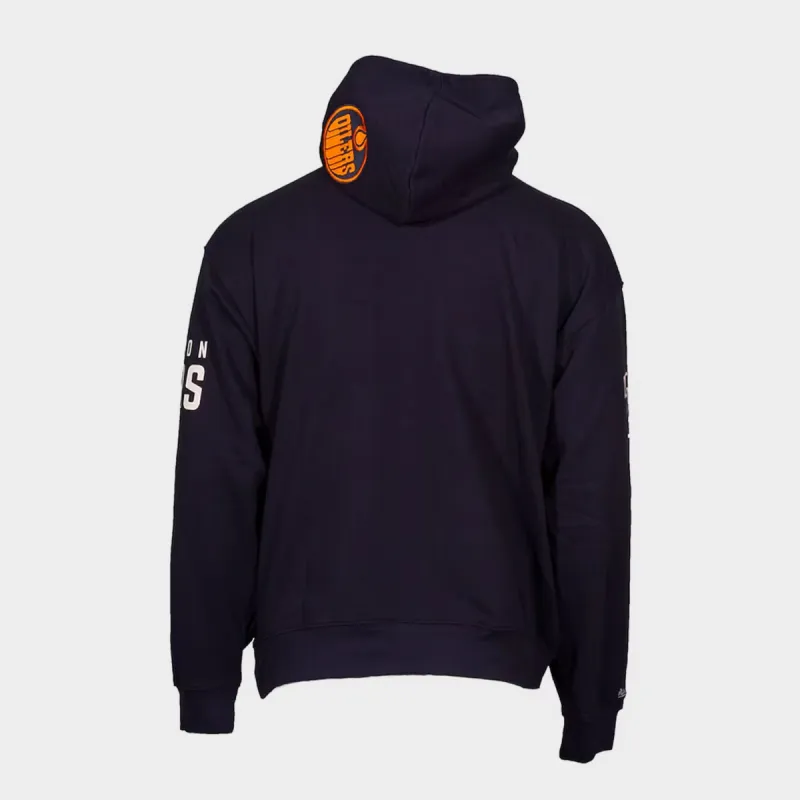 Mitchell & Ness Edmonton Oilers College Dropout Pullover Hoodie Navy / Orange made by JD Sports