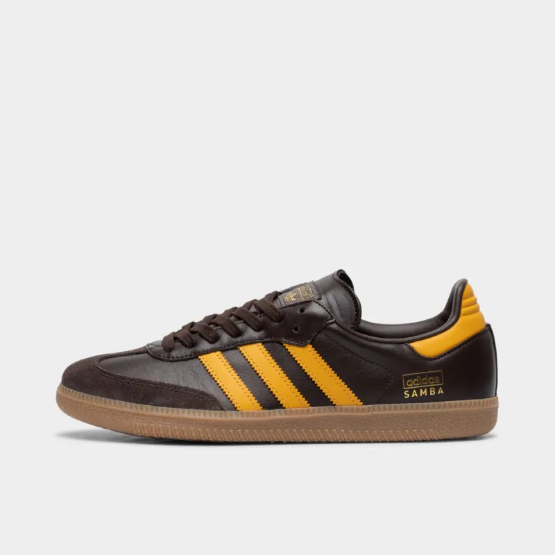 adidas Originals Samba OG Dark Brown / Preloved Yellow - Gum sold by JD Sports