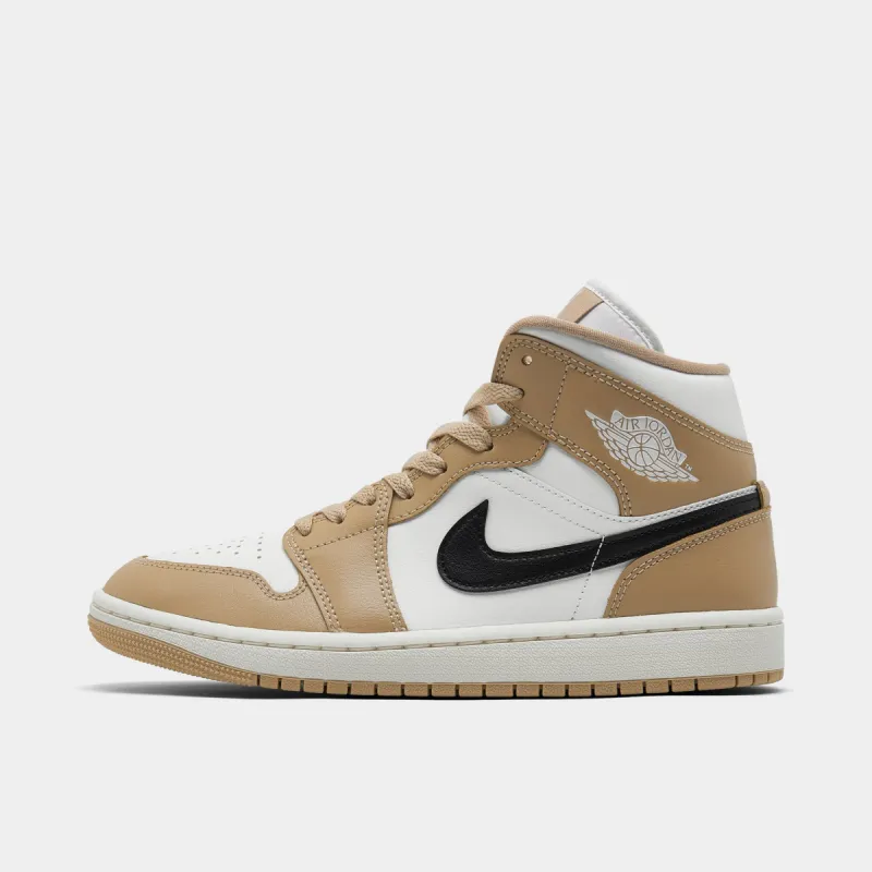 Jordan Women's 1 Mid Sail / Black - Desert sold by JD Sports