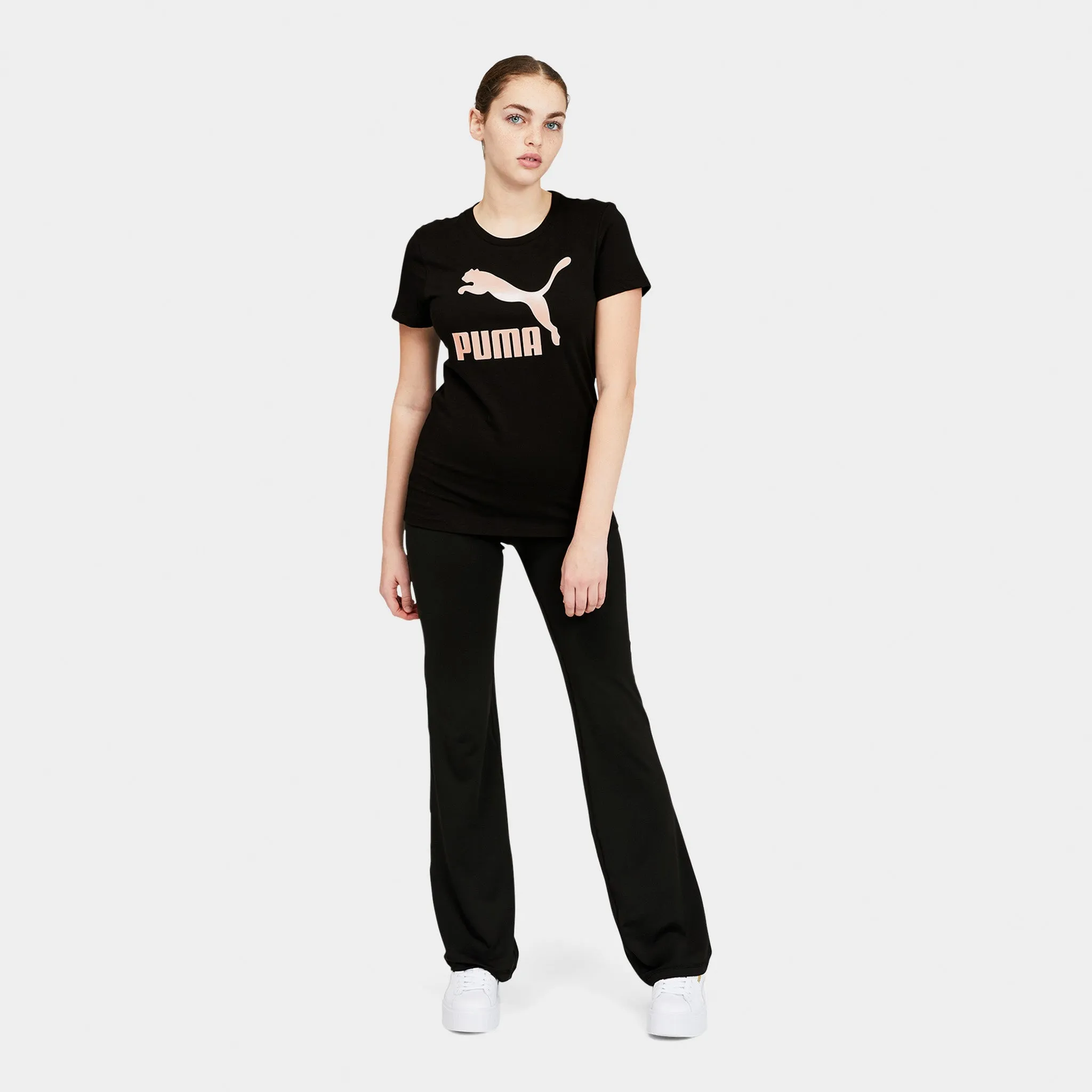 Puma Women's Classics Metallic Logo T-shirt Puma Black / Rose Gold sold by JD Sports product image thumbnail 3