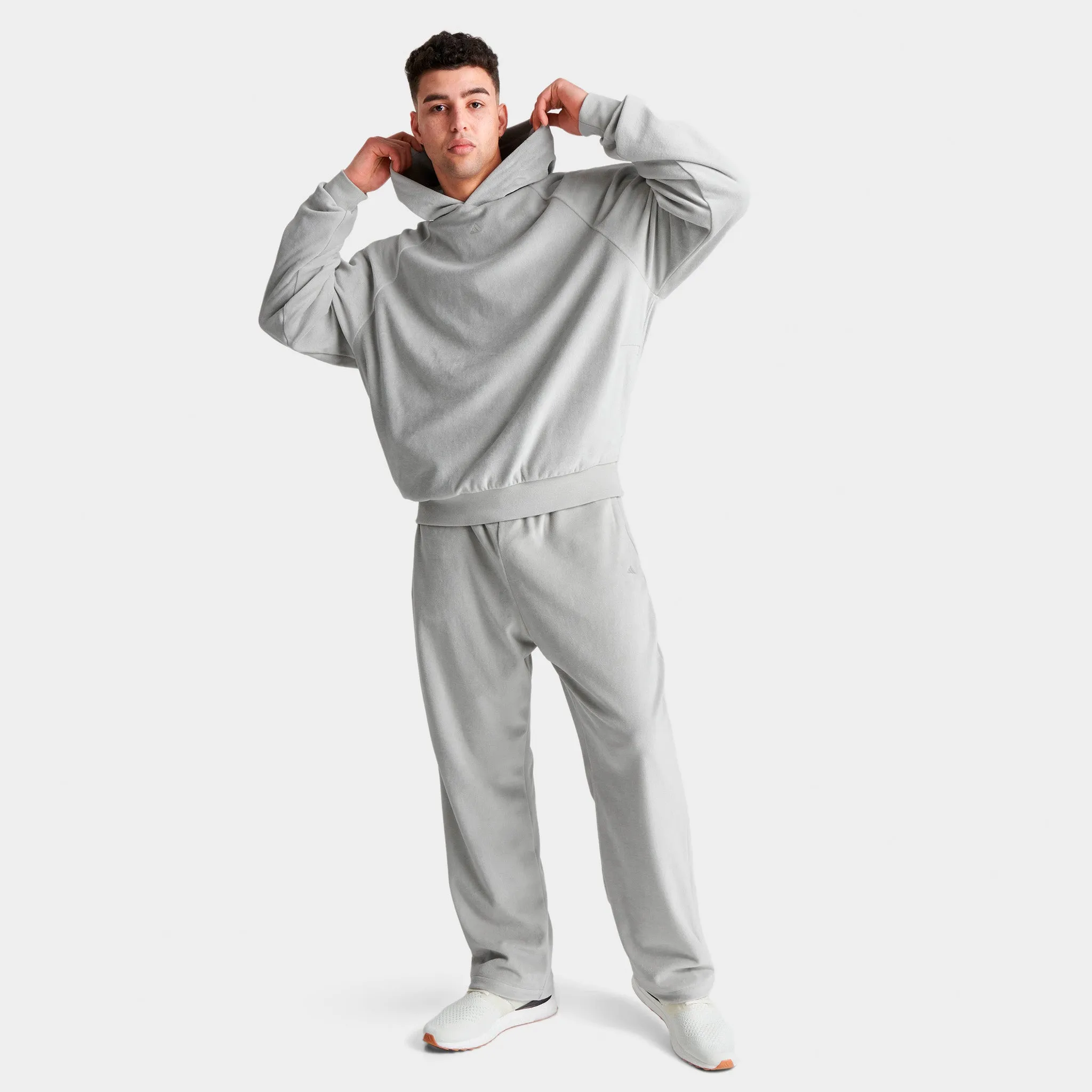 adidas Basketball Velour Pullover Hoodie / Metal Grey sold by JD Sports product image thumbnail 5