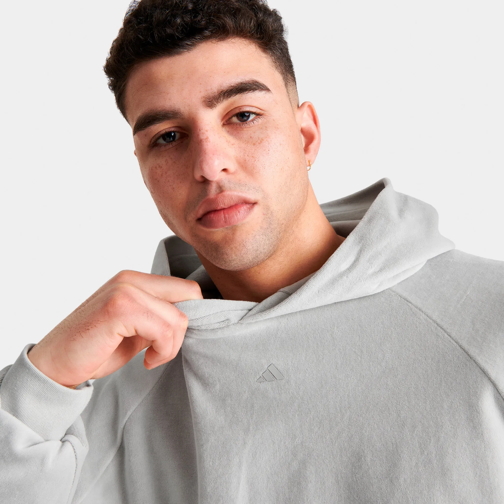 adidas Basketball Velour Pullover Hoodie / Metal Grey sold by JD Sports product image thumbnail 3