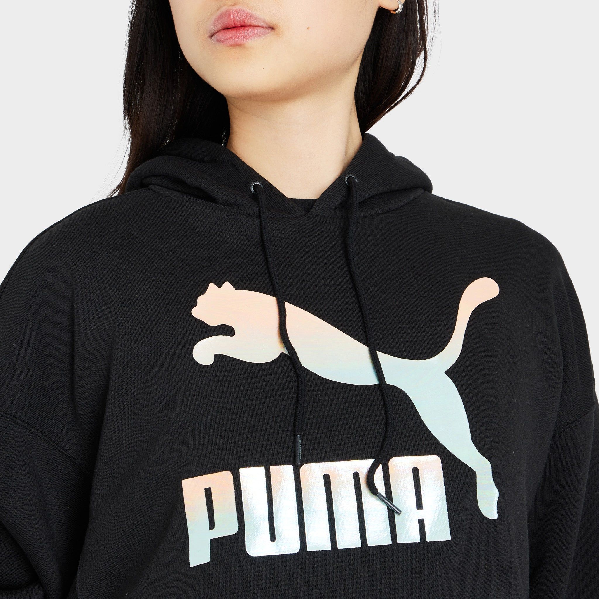 Puma Women's Classics Logo Pullover Hoodie / Puma Black Gloaming sold by JD Sports product image thumbnail 2