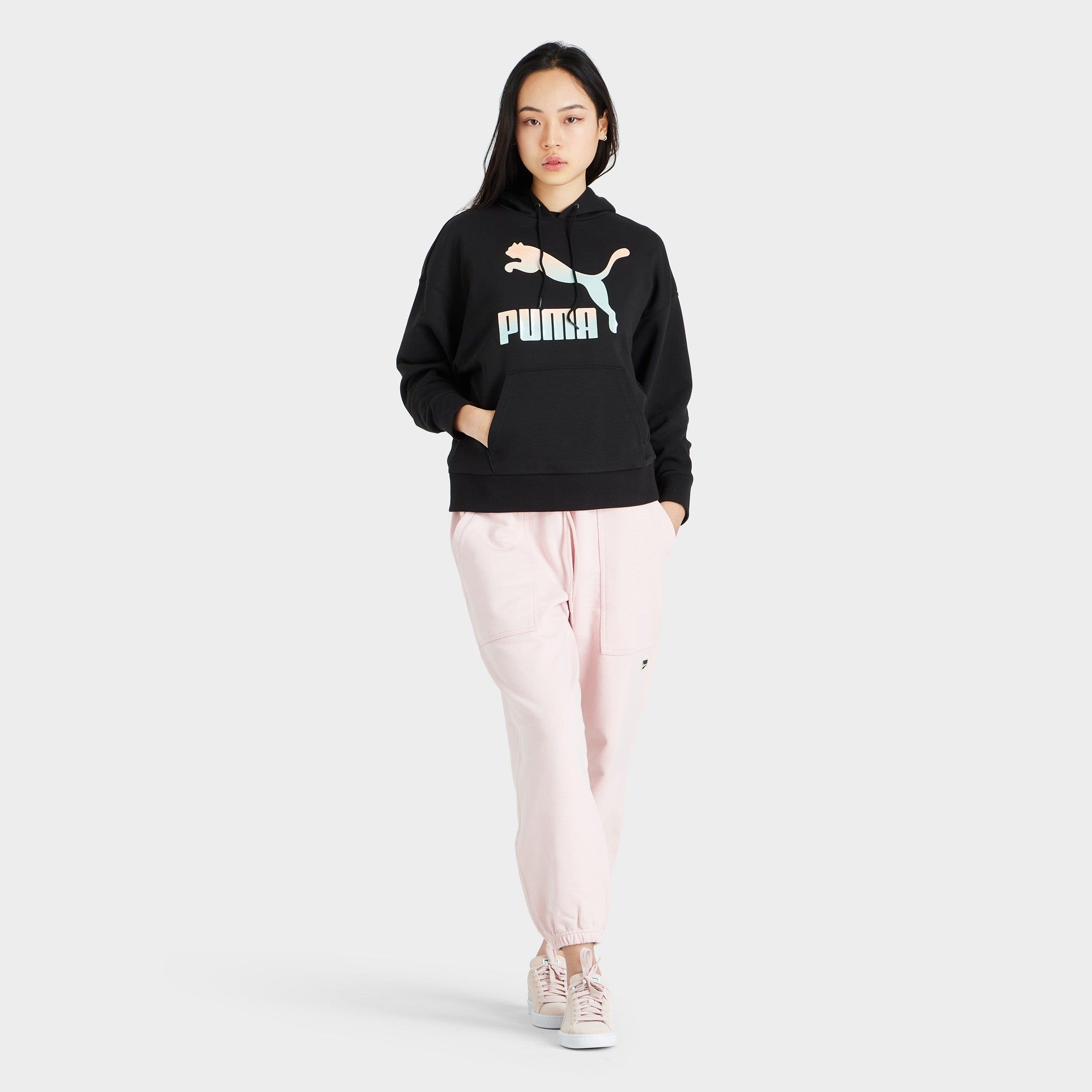 Puma Women's Classics Logo Pullover Hoodie / Puma Black Gloaming sold by JD Sports product image thumbnail 5