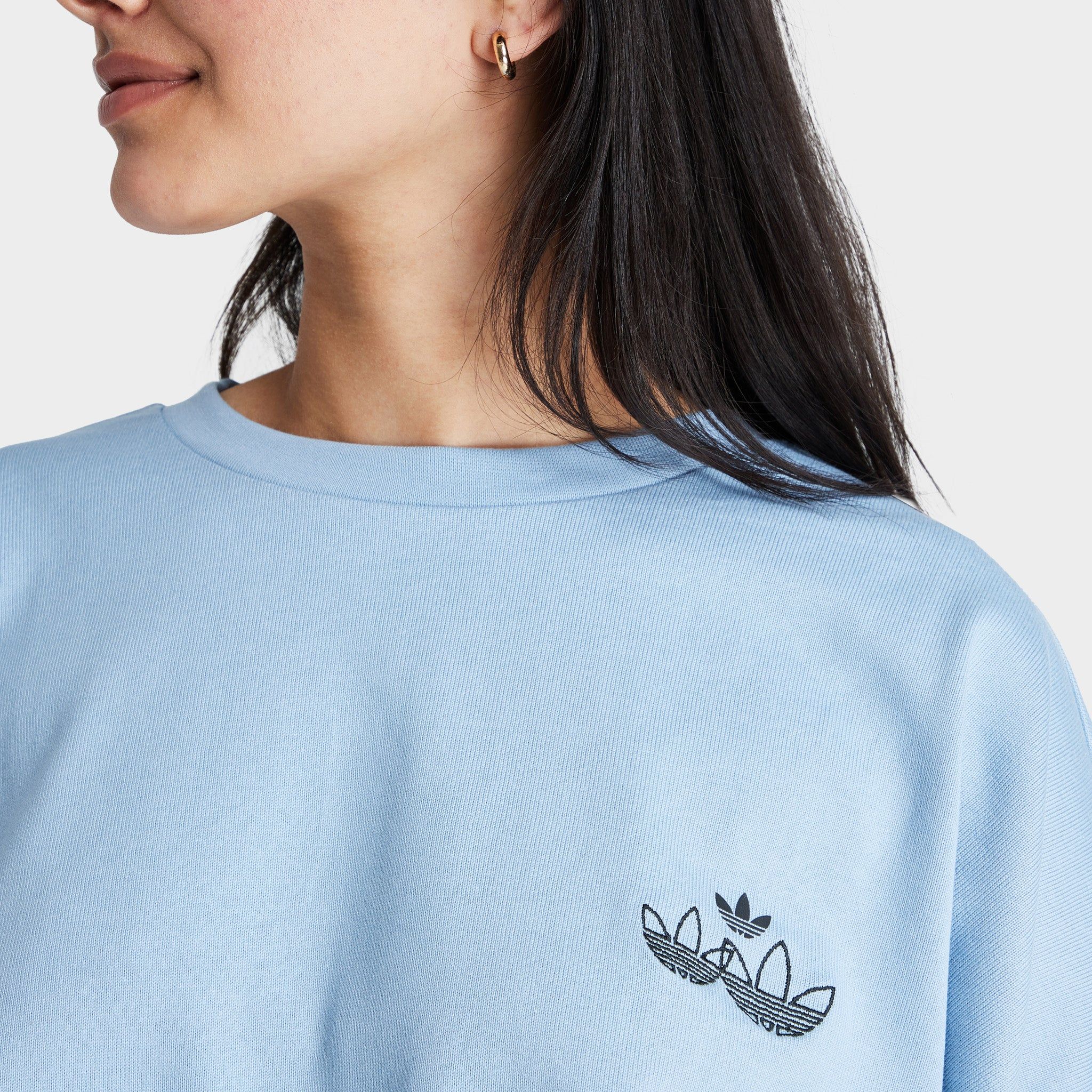 adidas Originals Women's Triple Trefoil Crewneck / Ambient Sky sold by JD Sports product image thumbnail 4