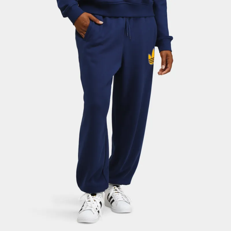 adidas Women's Pearl Trefoil Cuffed Sweatpants / Dark Blue sold by JD Sports