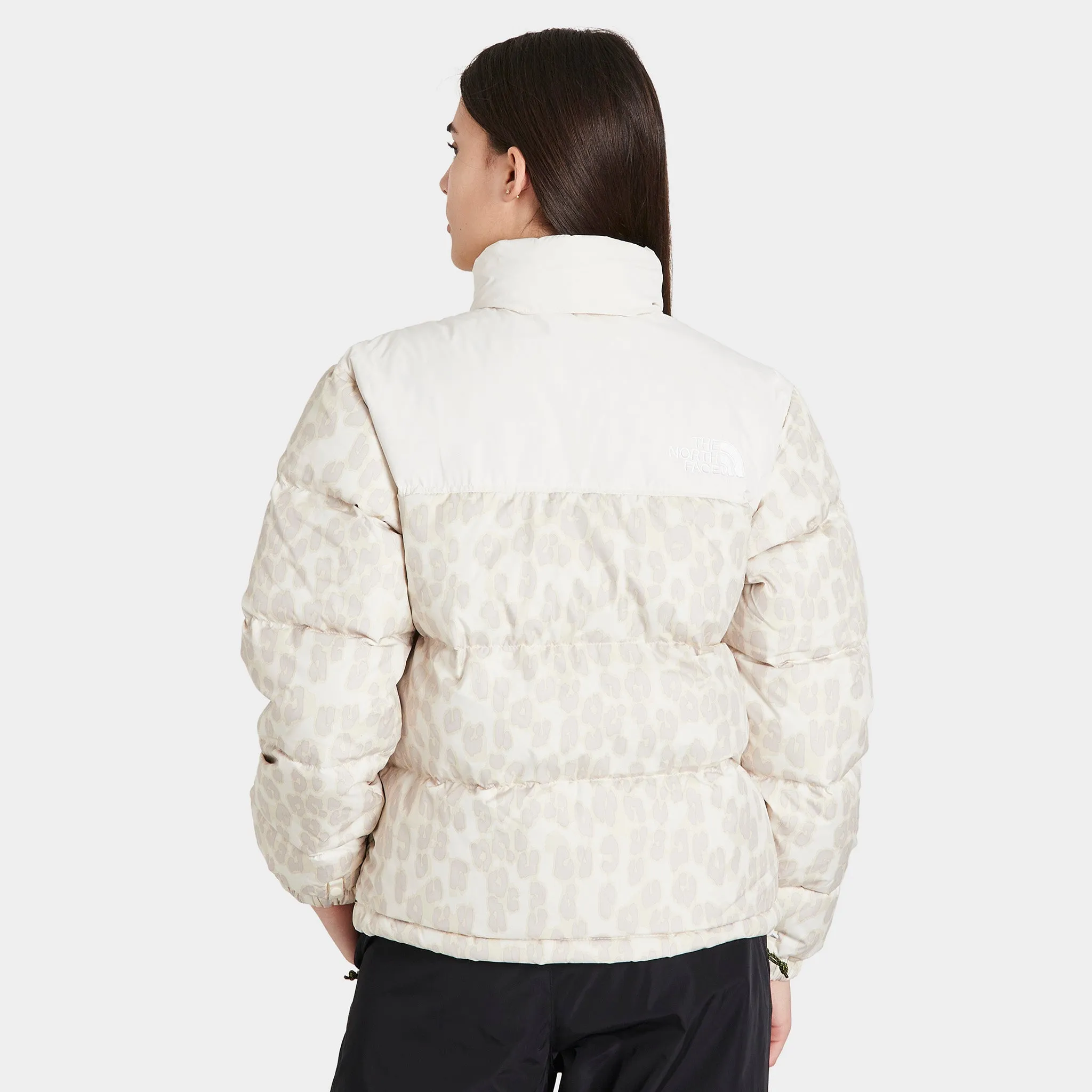 The North Face Women's Printed 1996 Retro Nuptse Jacket Silver Grey Leopard Print / Gardenia White sold by JD Sports product image thumbnail 2
