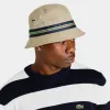 Lacoste Organic Cotton Stripe Band Bucket Hat / Brown sold by JD Sports