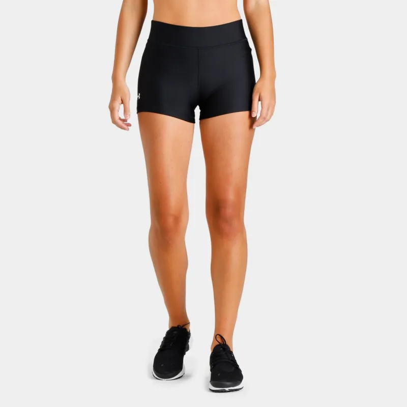 Under Armour Women’s HeatGear Armour Mid-Rise Shorts Black / White sold by JD Sports