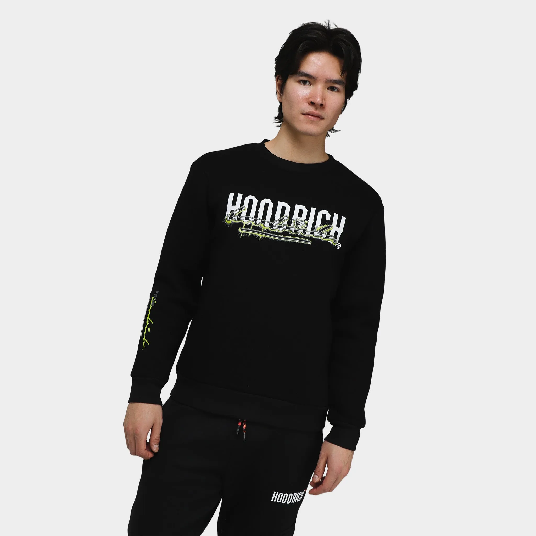 Hoodrich Splatter Crewneck Black / White - Evening Primrose sold by JD Sports