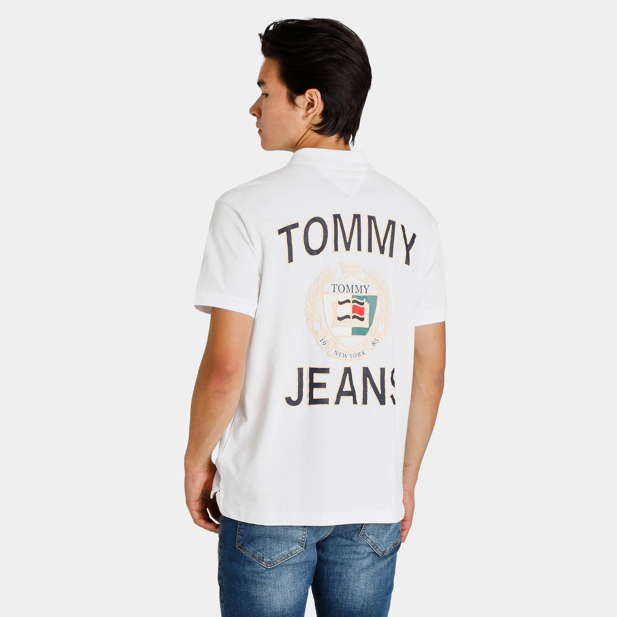 Tommy Jeans Relaxed Fit Polo Shirt White / Black sold by JD Sports product image thumbnail 3
