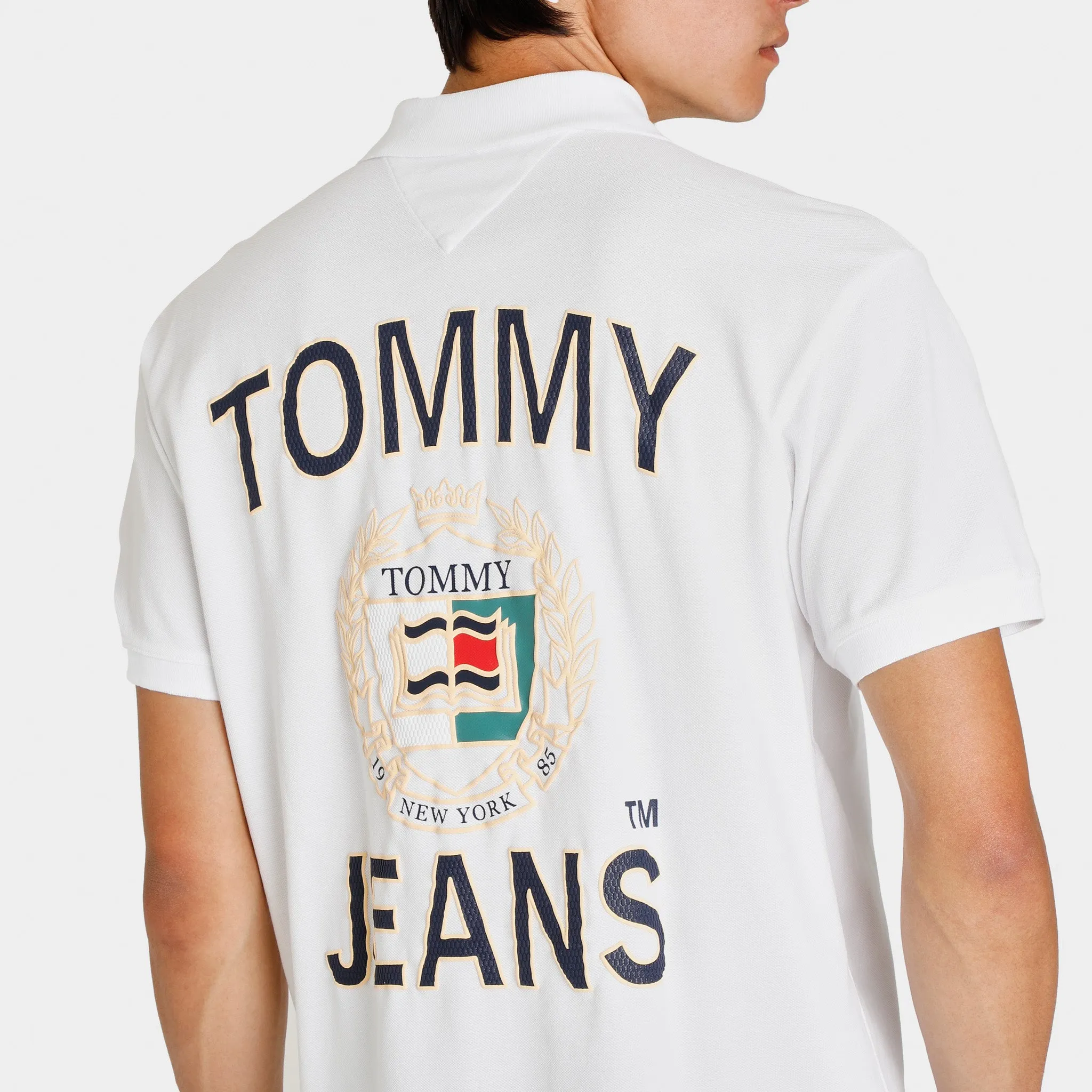Tommy Jeans Relaxed Fit Polo Shirt White / Black sold by JD Sports product image thumbnail 4