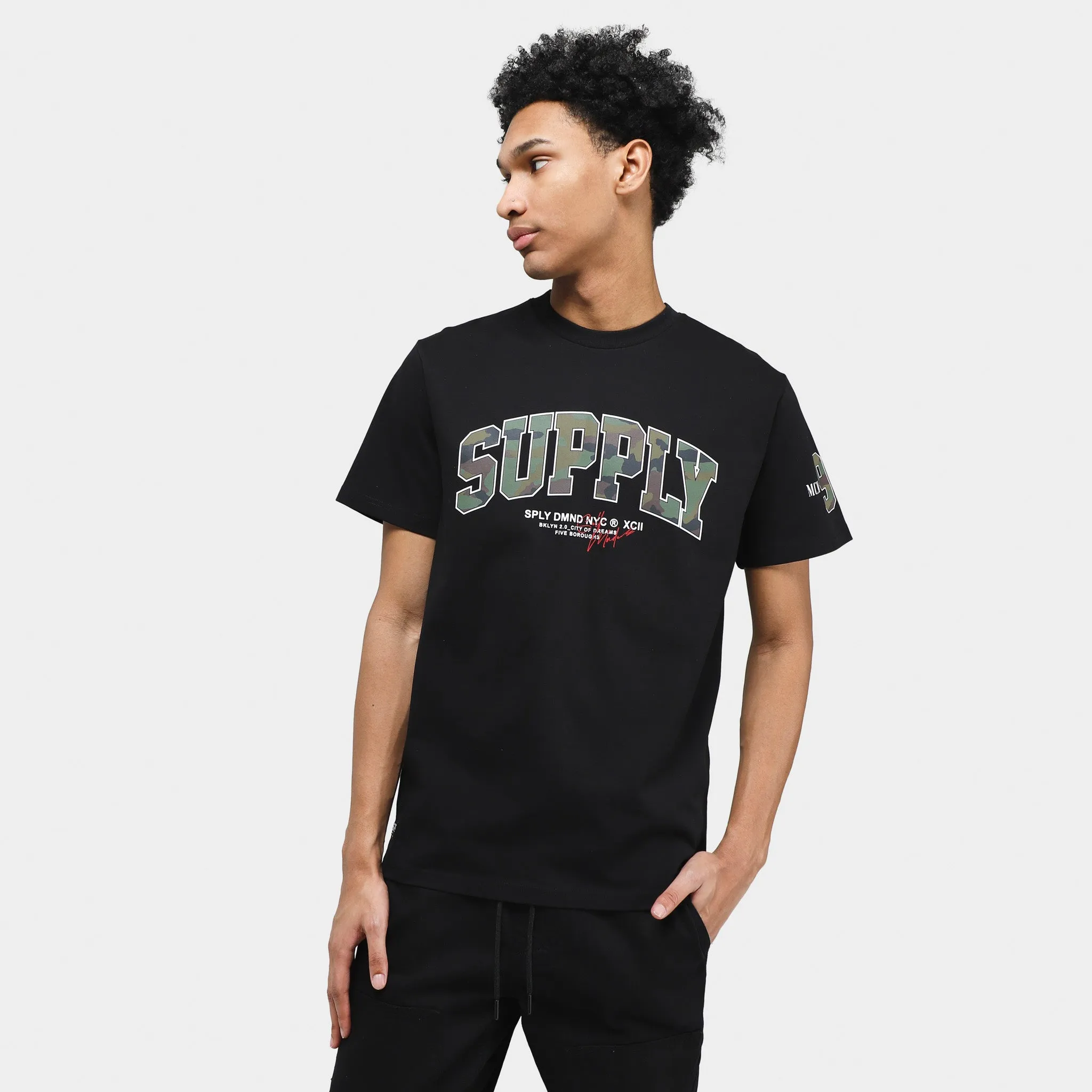 Supply & Demand Ring Camo T-shirt / Black sold by JD Sports