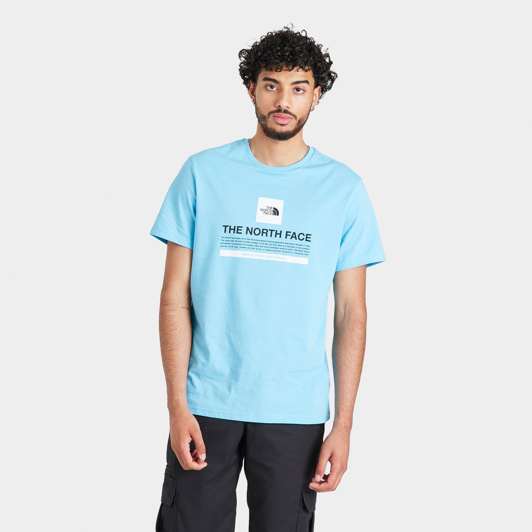 The North Face Text T-shirt / Norse Blue sold by JD Sports