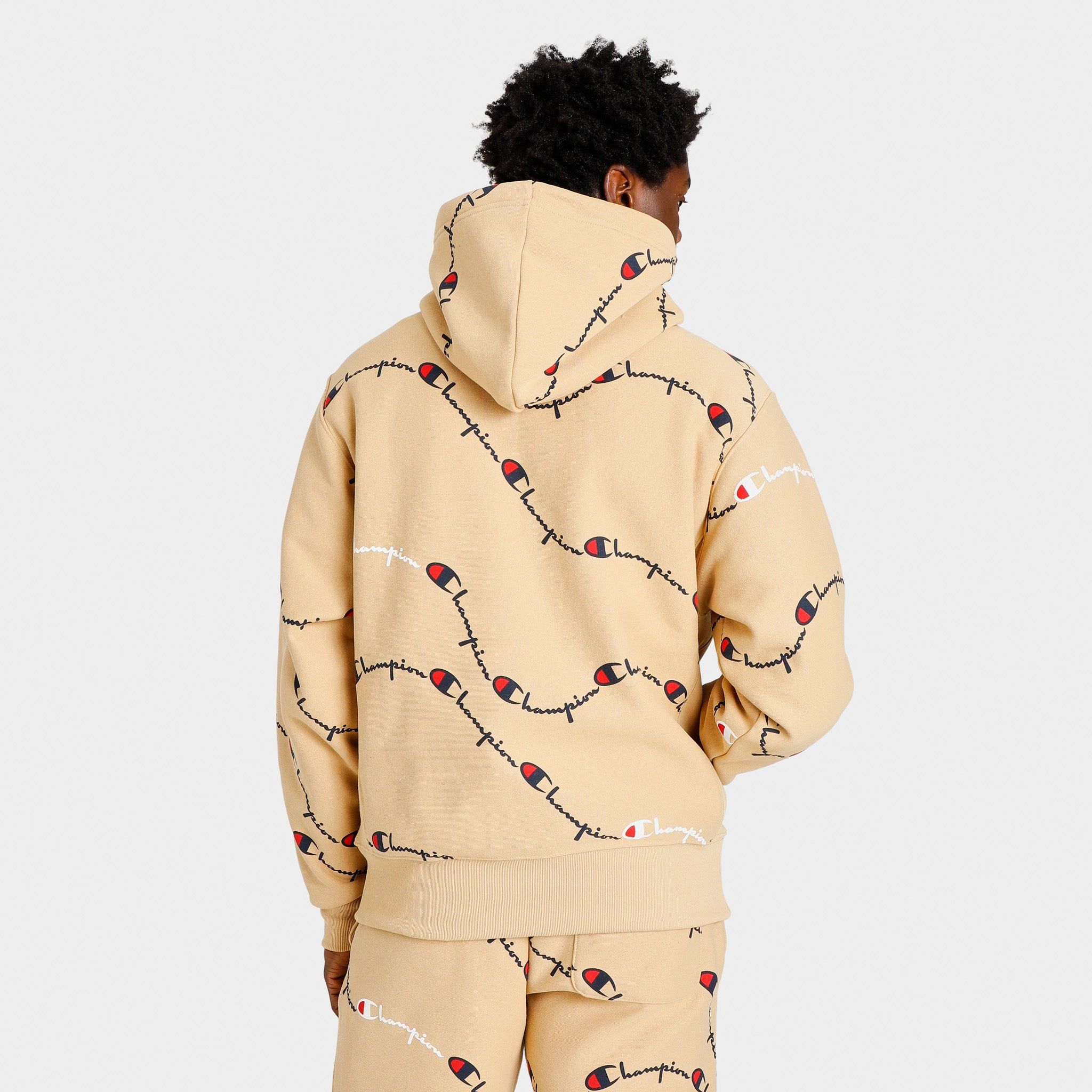 Champion Reverse Weave Allover Print Pullover Hoodie / Script Big Wave Sandrock sold by JD Sports product image thumbnail 3