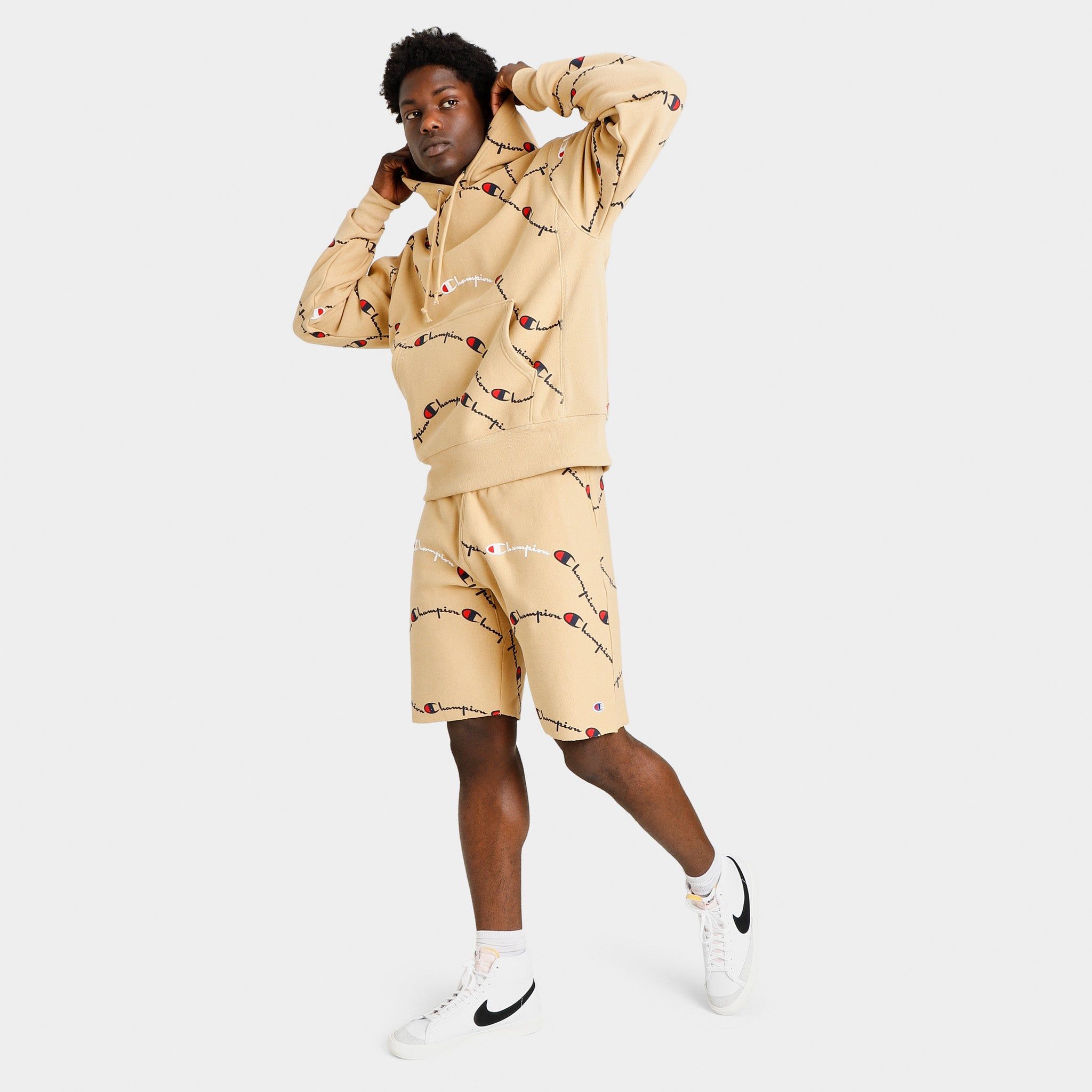 Champion Reverse Weave Allover Print Pullover Hoodie / Script Big Wave Sandrock sold by JD Sports product image thumbnail 5