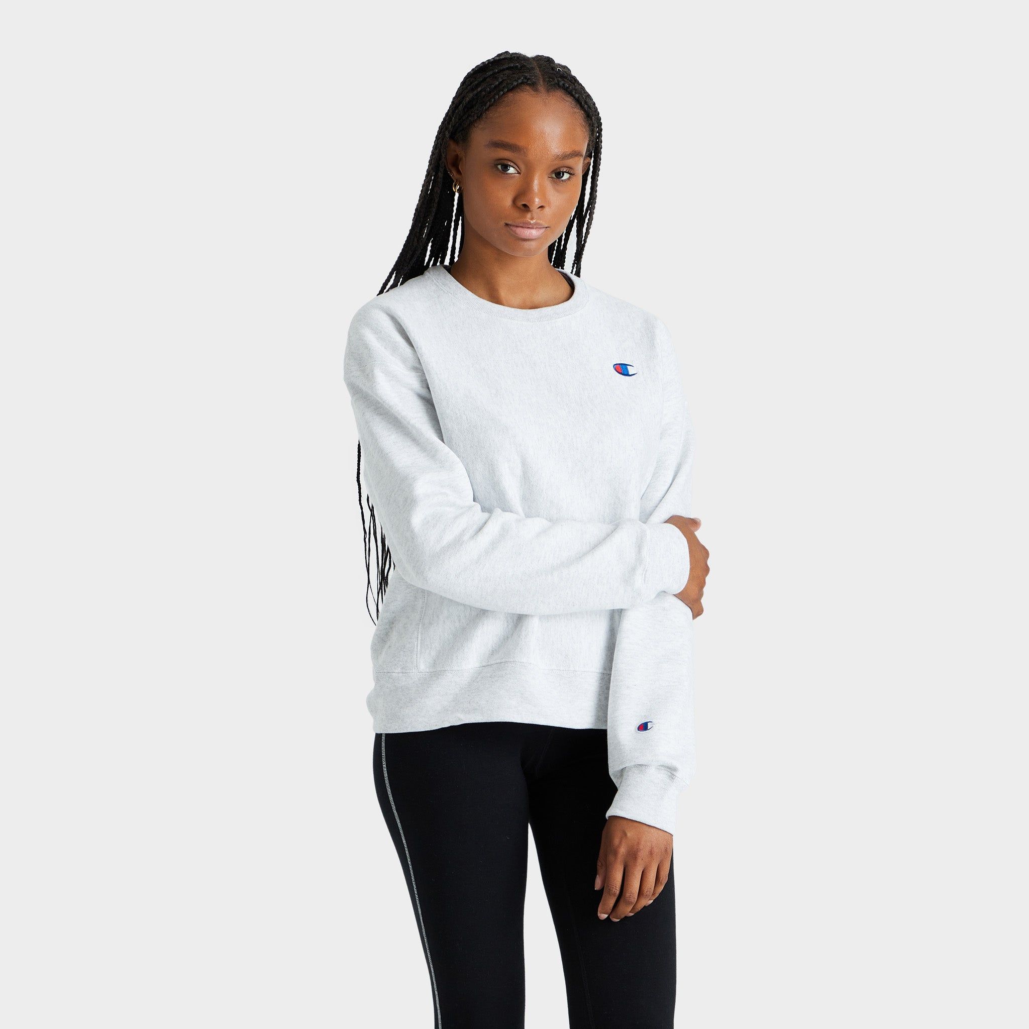 Champion Women's Reverse Weave Crewneck / GFS Silver Grey sold by JD Sports