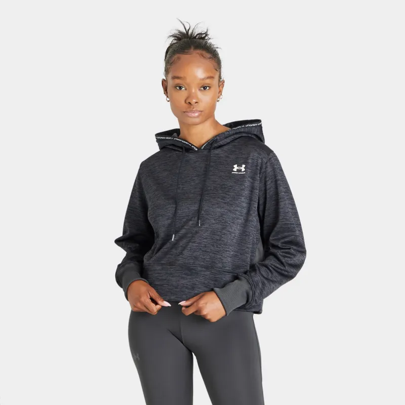 Under Armour Women’s Armour Fleece Twist Pullover Hoodie Black / White made by Under Armour