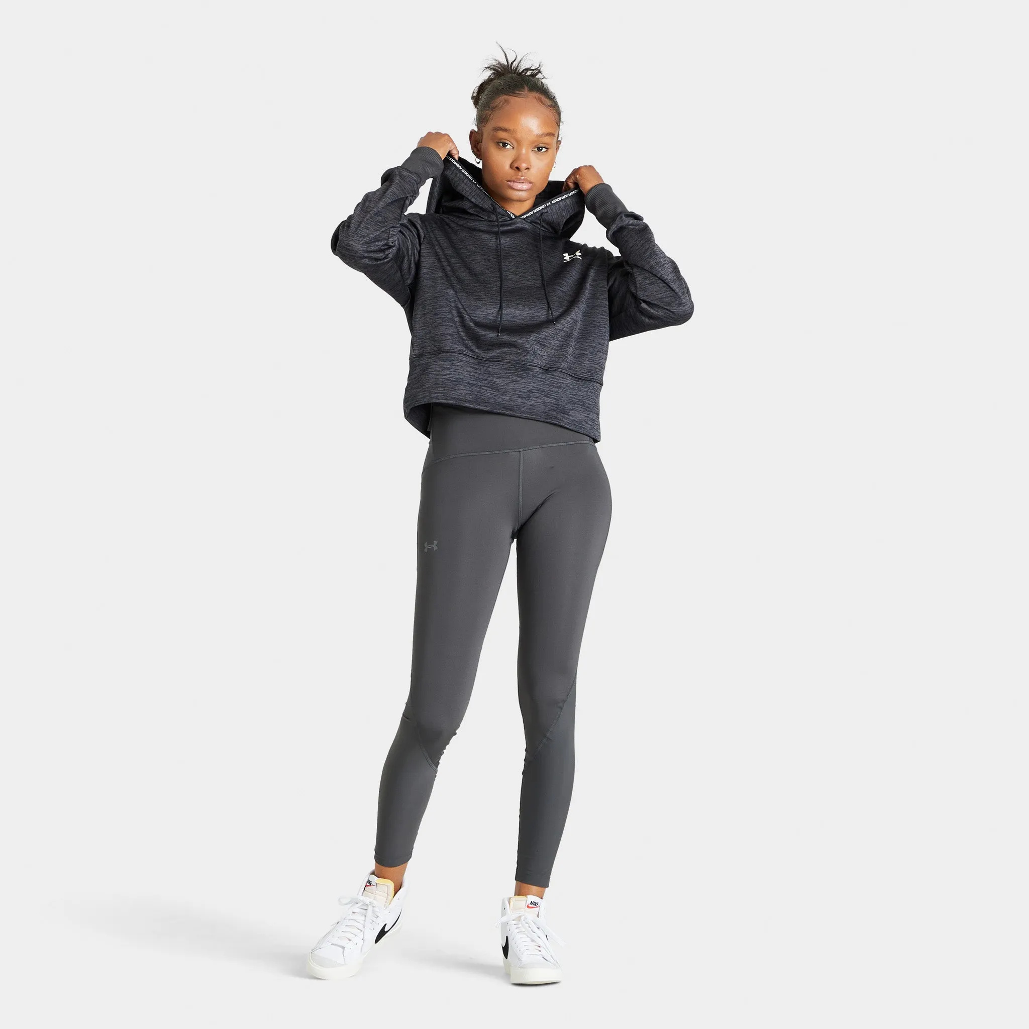 Under Armour Women’s Armour Fleece Twist Pullover Hoodie Black / White sold by JD Sports product image thumbnail 5