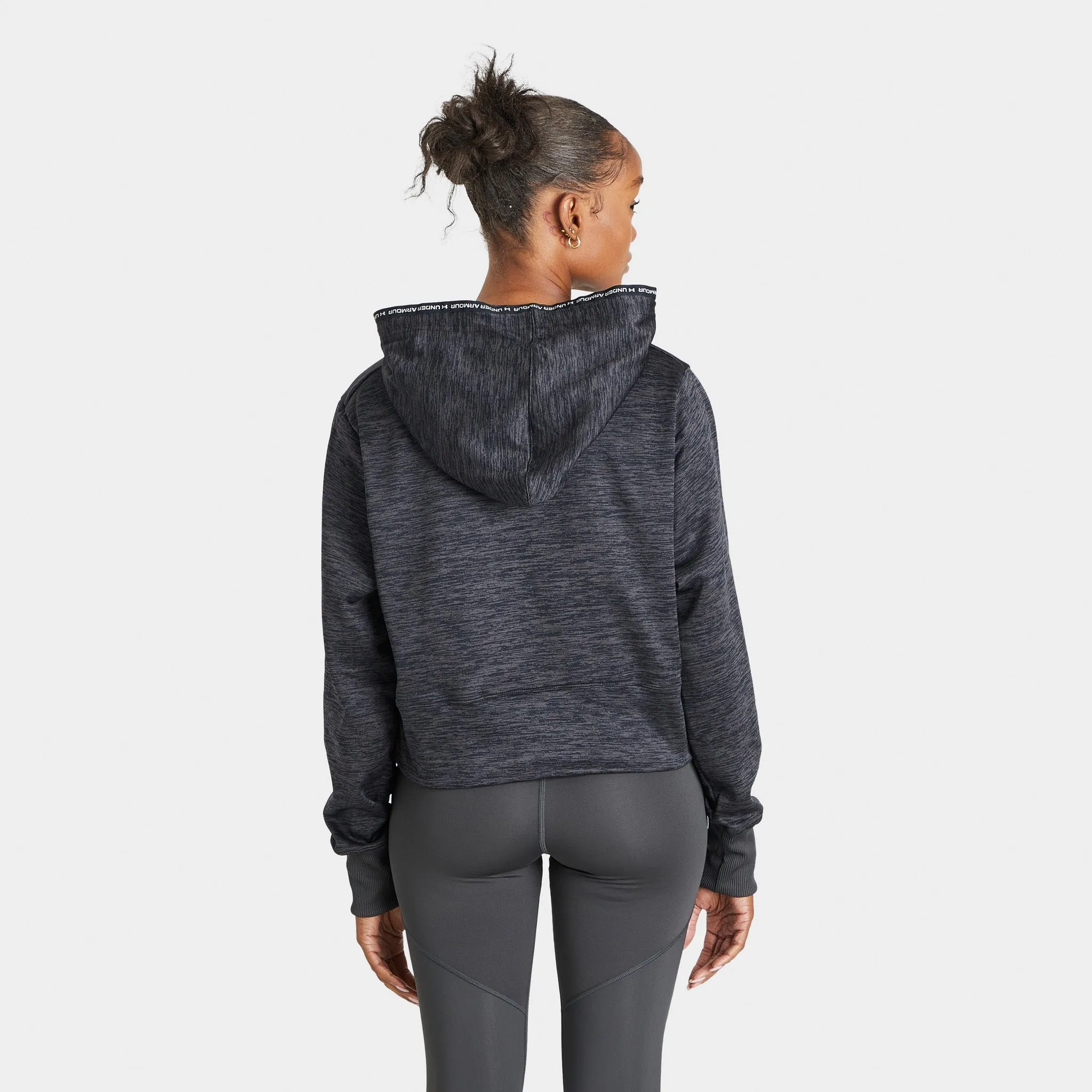 Under Armour Women’s Armour Fleece Twist Pullover Hoodie Black / White sold by JD Sports product image thumbnail 2