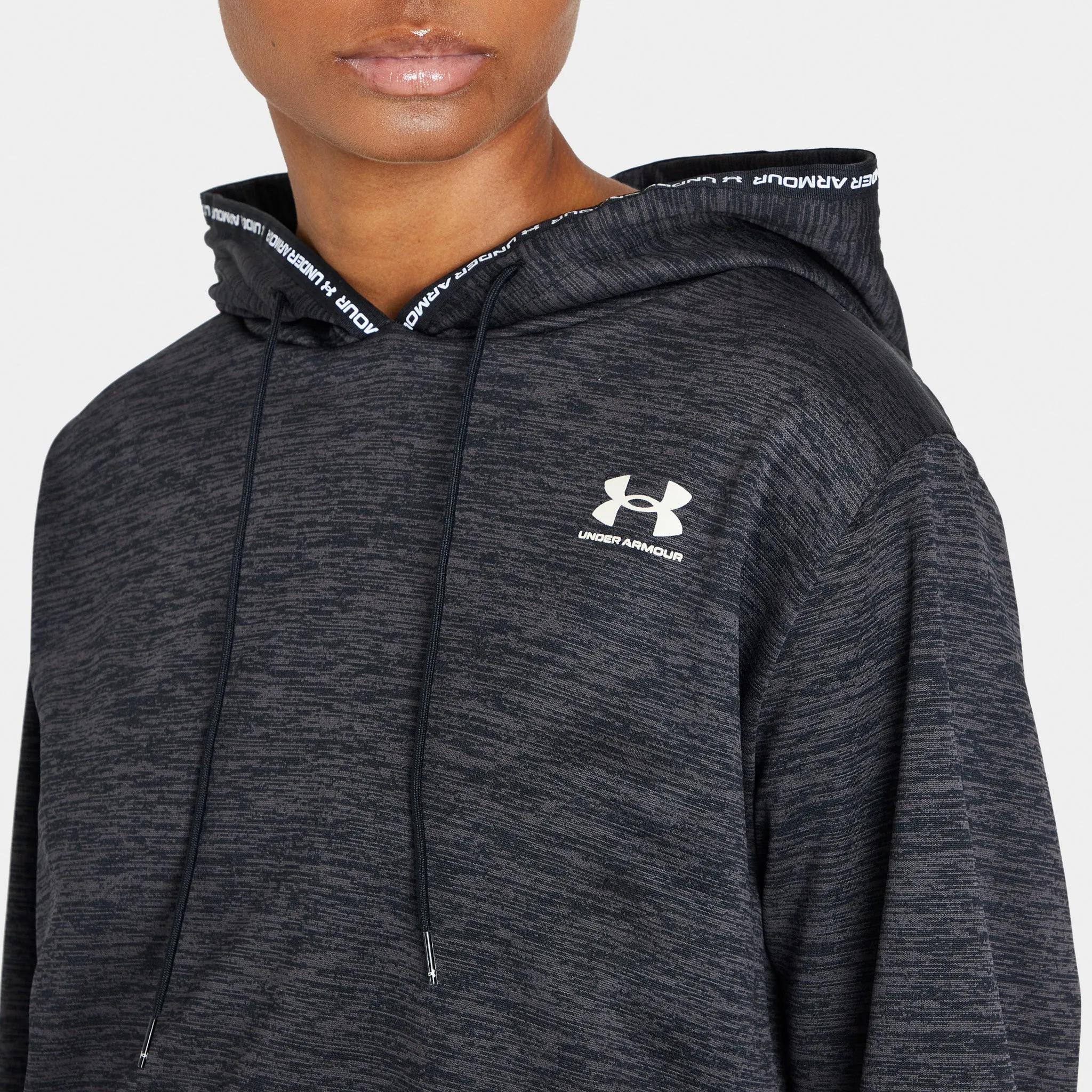 Under Armour Women’s Armour Fleece Twist Pullover Hoodie Black / White sold by JD Sports product image thumbnail 4