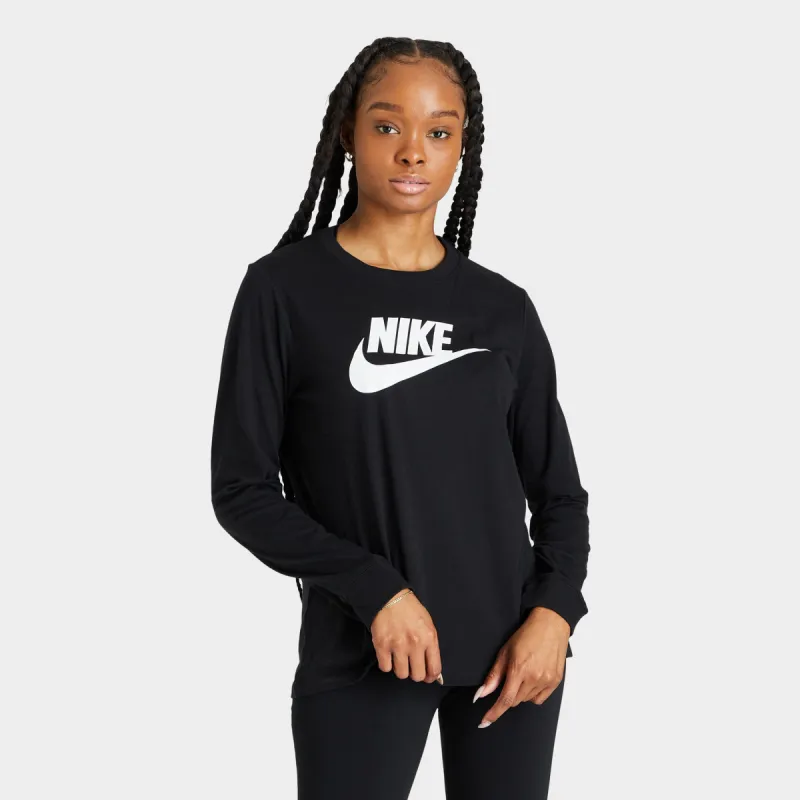 Nike Sportswear Women's Long-Sleeve T-shirt Black / White sold by JD Sports