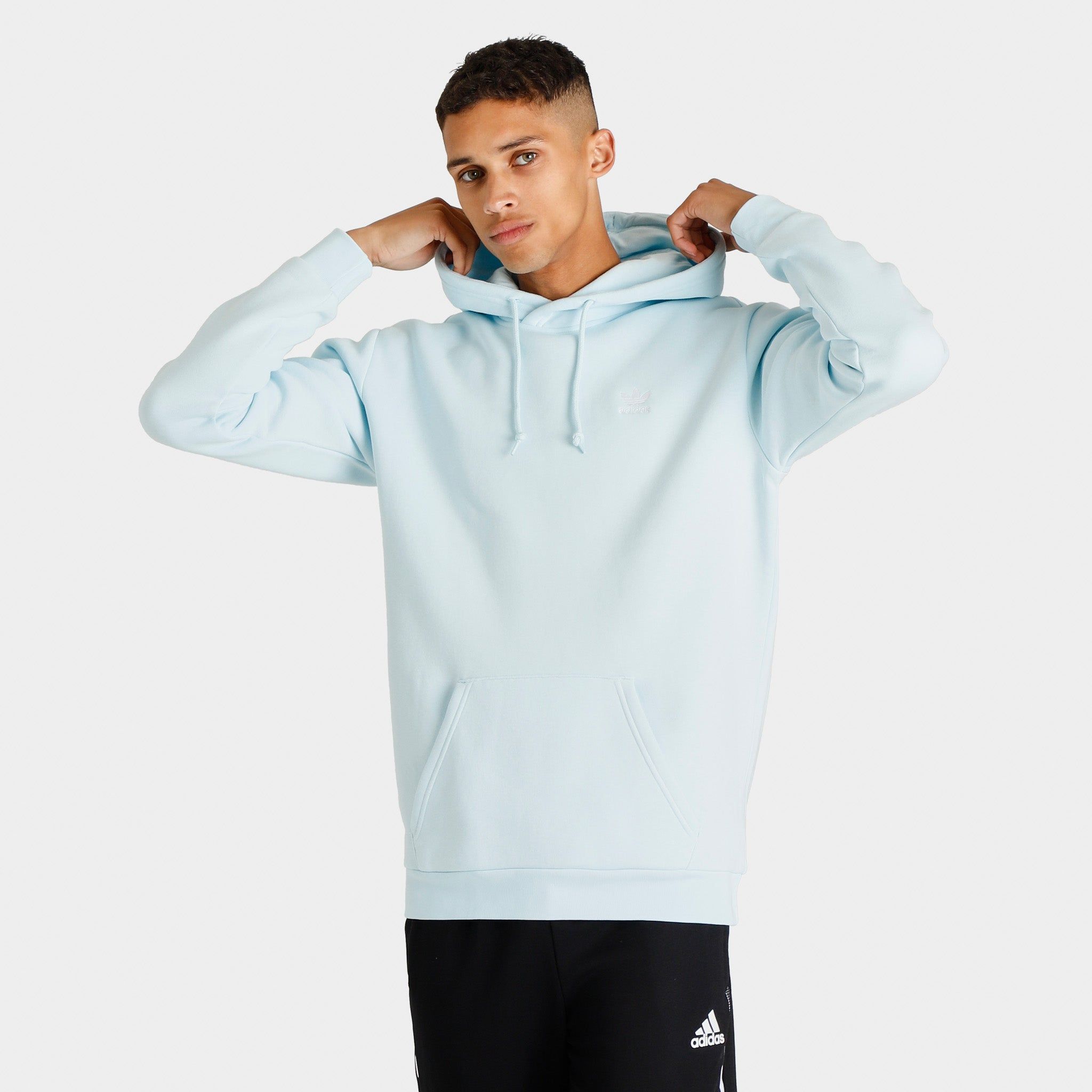 adidas Adicolor Essentials Trefoil Pullover Hoodie / Almost Blue sold by JD Sports