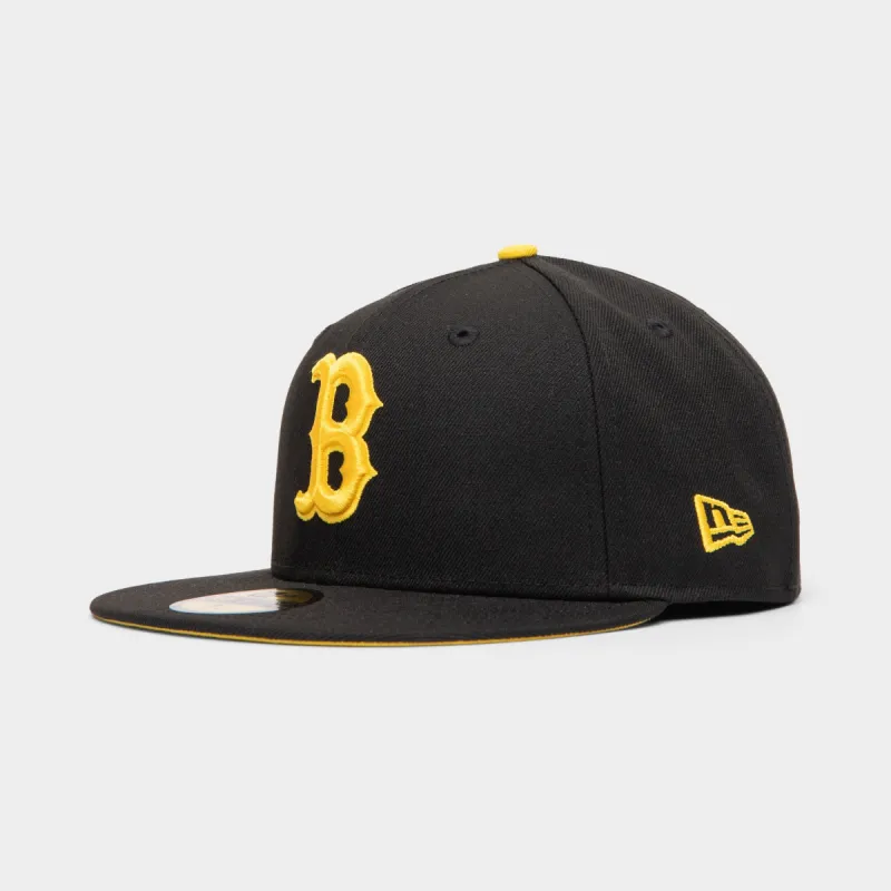 New Era 59FIFTY Boston Red Sox Fitted Cap Black / Cyber Yellow sold by JD Sports