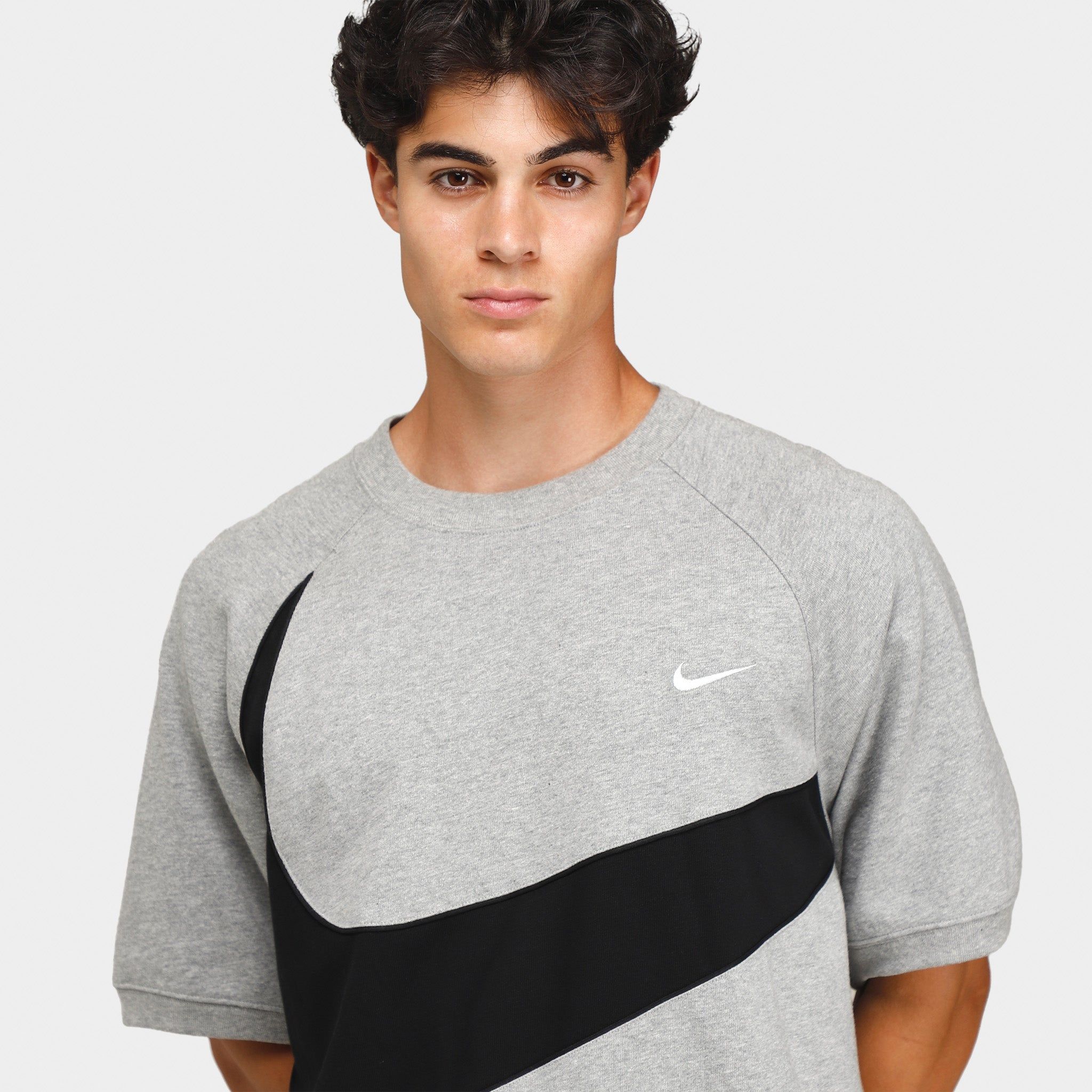 Nike Sportswear Swoosh Short Sleeve Crewneck Dark Grey Heather / Black sold by JD Sports product image thumbnail 2